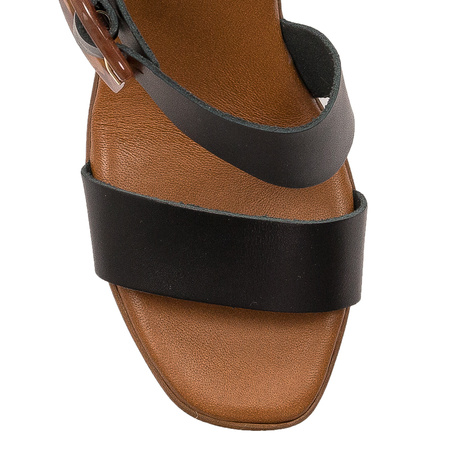 Maciejka Black Women's Leather Sandals