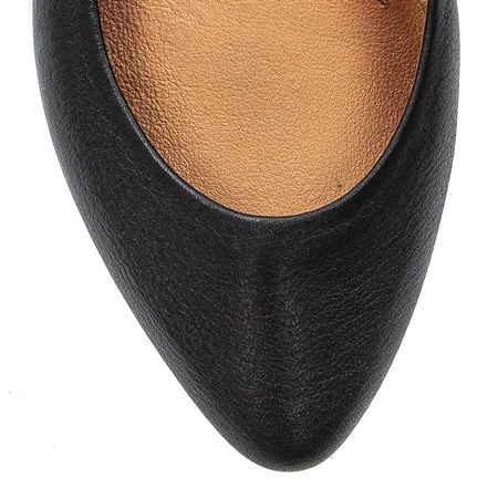 Maciejka Leather Ballerina Flats Low Heel Black 04100-01/00-8