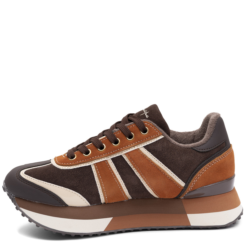 Maciejka Multicolor Leather Platform Sneakers Brown M7356-02/00-7