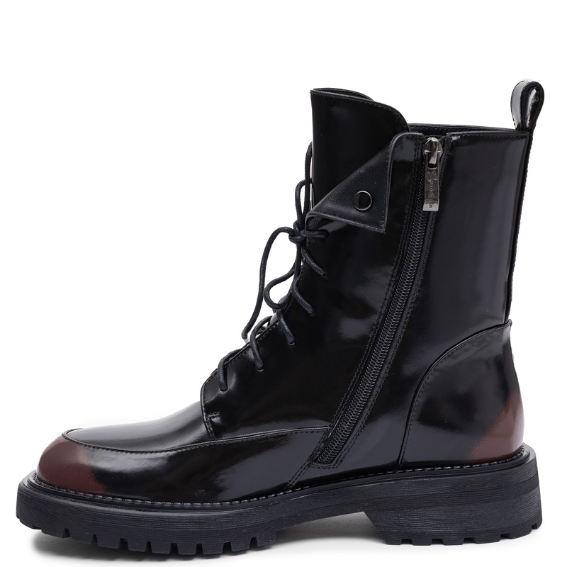 Maciejka Leather Insulated Lace-up Ankle Boots Burnished Black K7749-08/00-7