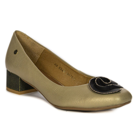 Maciejka Women's Leather Gold Pumps 06421-25/00-1