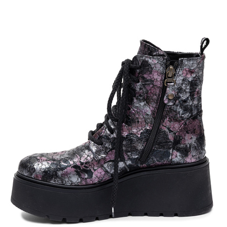 Maciejka Leather Lace-Up Platform Ankle Boots Multicolour 6762W-23/00-6