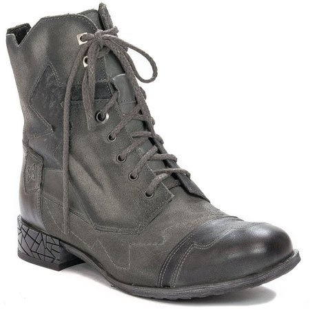 Maciejka Gray Lace-up Boots