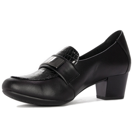 Maciejka Leather Block-Heel Pumps Patent Black 06285-01/00-7
