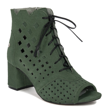 Maciejka Bottle Green Lace-Up Boots