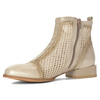 Maciejka Leather Perforated Ankle Boots Side Zipper Beige 06397-04-00-1