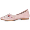 Maciejka Leather Ballet Flats Interlaced Hand-Stitched Pink 01358-51/00-0