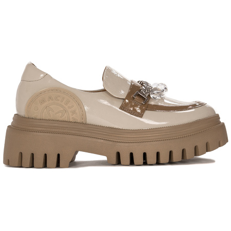 Maciejka Loafers Patent Leather Chunky Platform Light Beige 06294-22/00-8