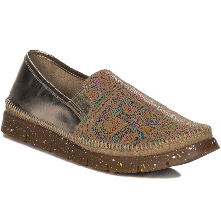 Maciejka Gold + Brown wonem's Low Shoes