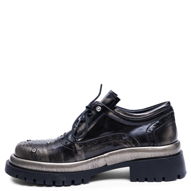 Maciejka Women's Leather Lace-Up Shoes Black K7725-01/00-1