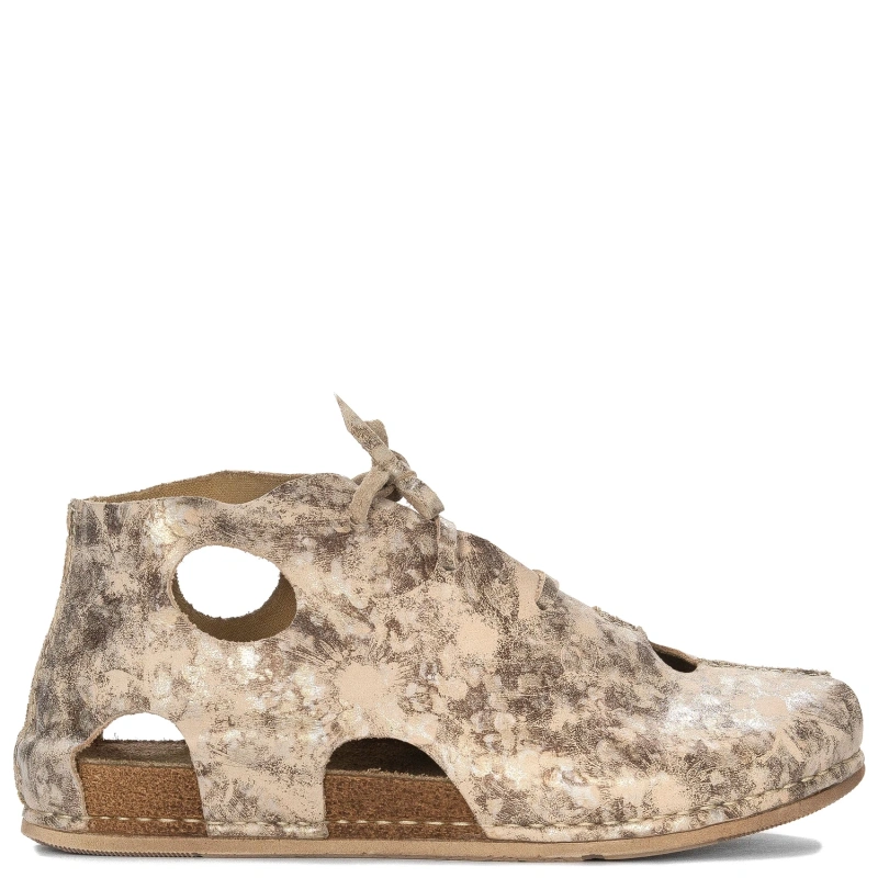 Women's Leather Boots Maciejka Beige + Copper