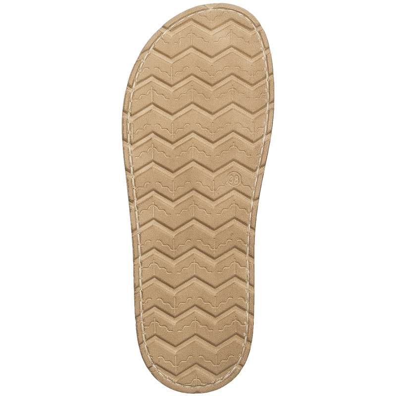 Maciejka Beige + Gold Women's Leather Slides