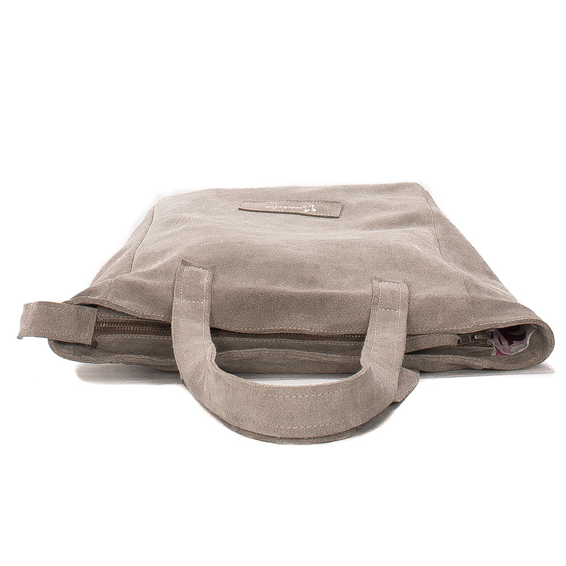 Maciejka Women's Grey Velor Leather Handbag