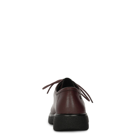 Maciejka Leather Lace-Up Low Shoes Platform Burgundy K7189-23/00-1
