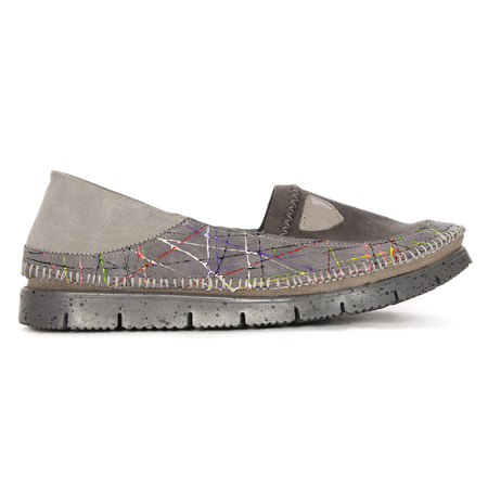 Maciejka Women's Leather Grey Ballerinas