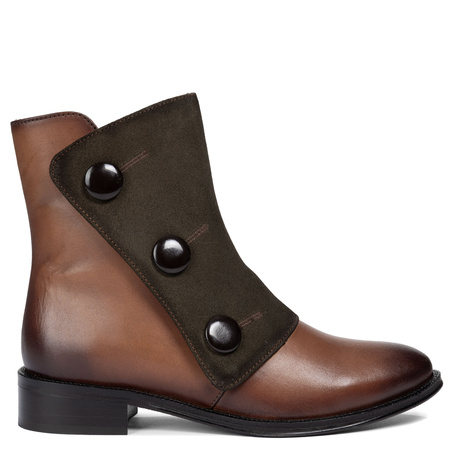 Maciejka Women’s Suede-Leather Ankle Boots with Asymmetric Flap Brown H7172-29/00-7