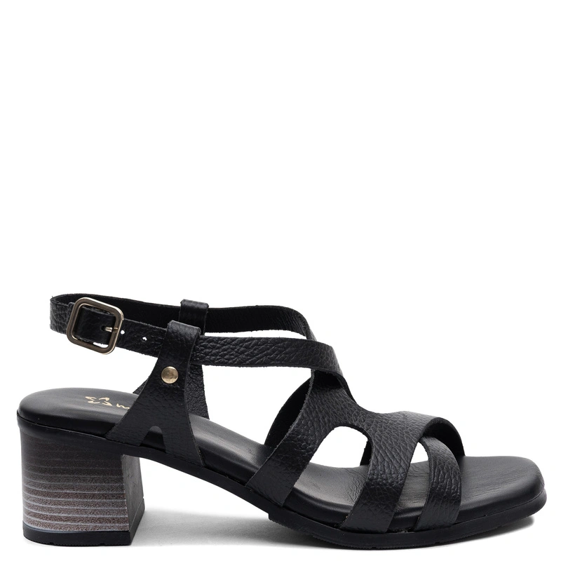 Maciejka Leather Block Heel Sandals Black E7399-01/00-1