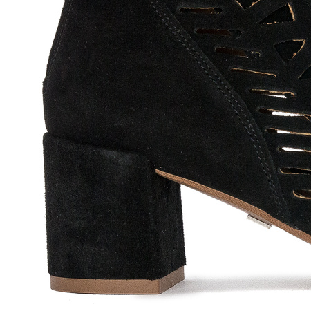 Maciejka Black velor Lace-Up Boots