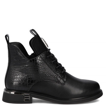 Filippo Leather Ankle Boots Black DBT7246-26-BK
