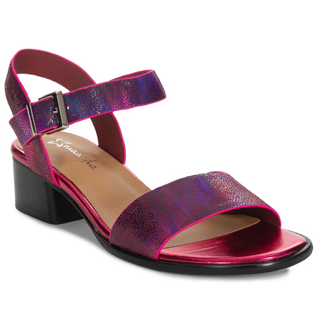 Maciejka Women's Leather Heeled Fuchsia Sandals