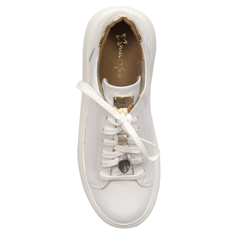 Maciejka Women’s Leather Platform Sneakers — White 06191-11/00-8