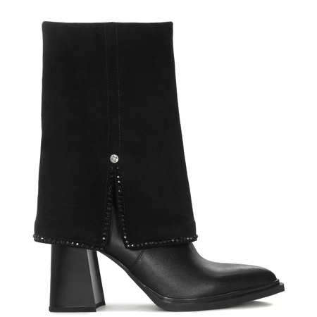 Maciejka Block-Heel Boots Suede and Leather Black K7206-01/00-8