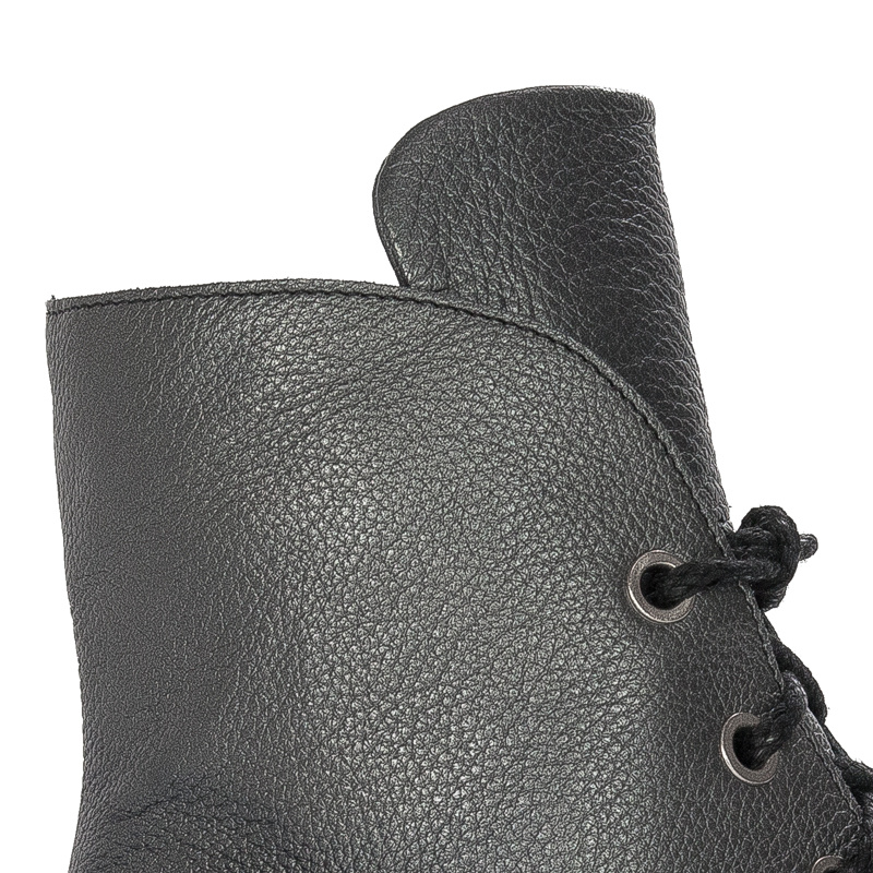 Maciejka Premium Leather Lace-Up Block Heel Boots Graphite 3750S-20/00-3