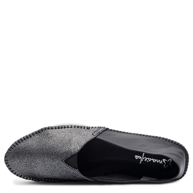 Maciejka Leather Slip-on Shoes Textured Silver-Black 1930W-46/00-0