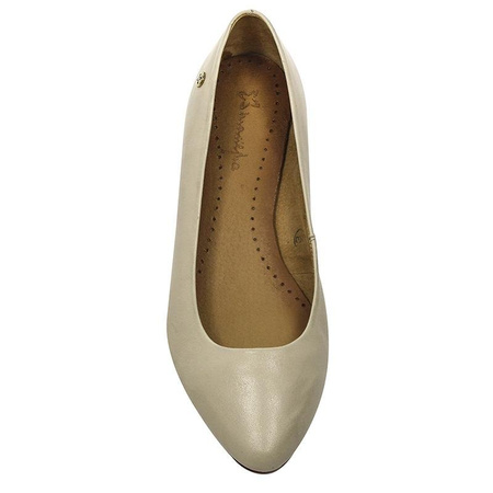 Maciejka Leather Ballet Flats Classic Almond Toe Beige 00873-32/00-5