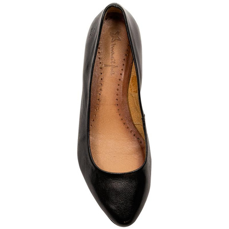 Maciejka leather ballet flats almond toe black 00873-01/00-6