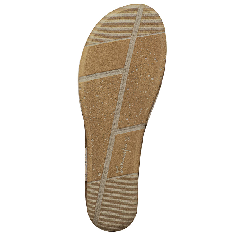Maciejka Leather Sandals Cut-Out Closed Heel Beige + Gold 06431-02/00-6