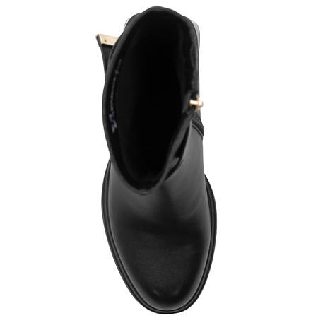 Maciejka Leather Ankle Boots Block Heel Zip Black K7183-01/00-8