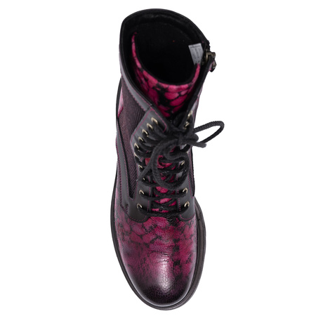 Maciejka Leather Platform Lace-Up Boots Pink 06720-15/00-8