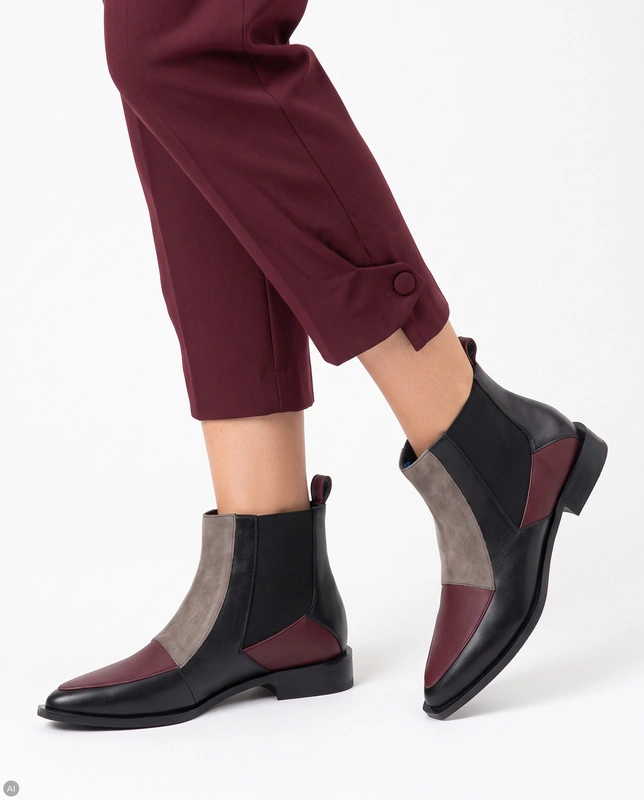 Maciejka Leather Ankle Boots Multicolour Elegant Design K7833-01/00-7
