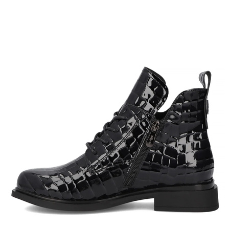 Filippo Women's Patent Leather Ankle Boots, Black