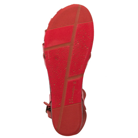 Maciejka Leather Flat Woven Sandals Red 03074-08/00-0