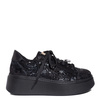 Maciejka Leather Platform Sneakers With Jewel Charm, Black 6191W-02/00-8