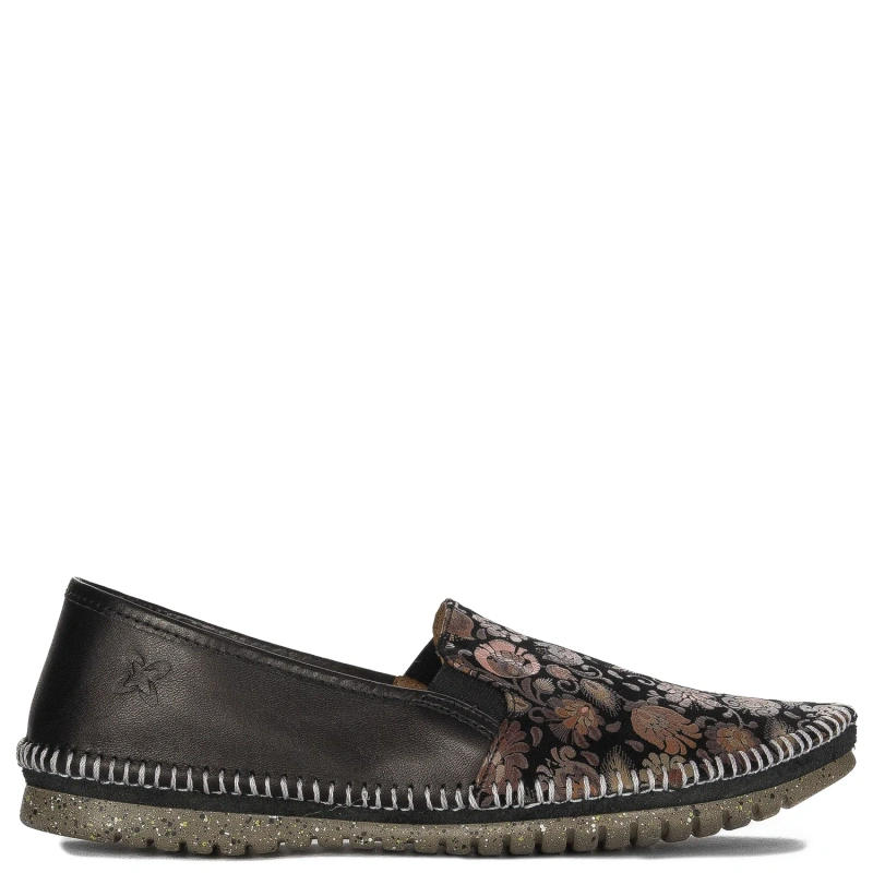 Maciejka Women's Low Shoes Black Flowers