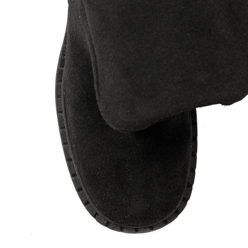 Maciejka Black Suede Knee-High Boots