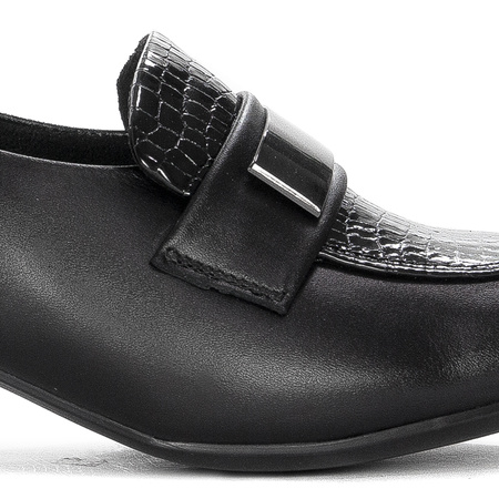 Maciejka Leather Block-Heel Pumps Patent Black 06285-01/00-7