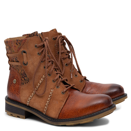 Maciejka Leather Ankle Boots Refined Warm Design Orange 07609-29/00-8