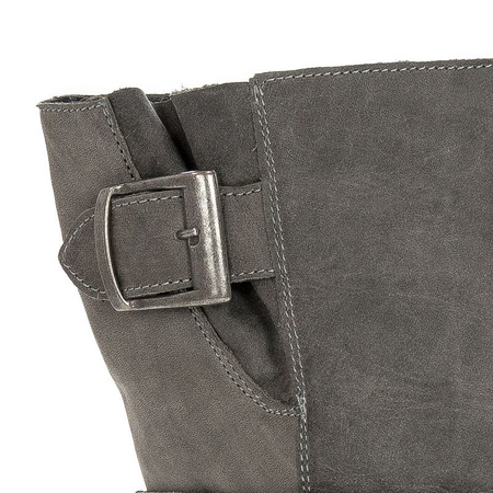 Maciejka Gray women's leather Knee-high Boots