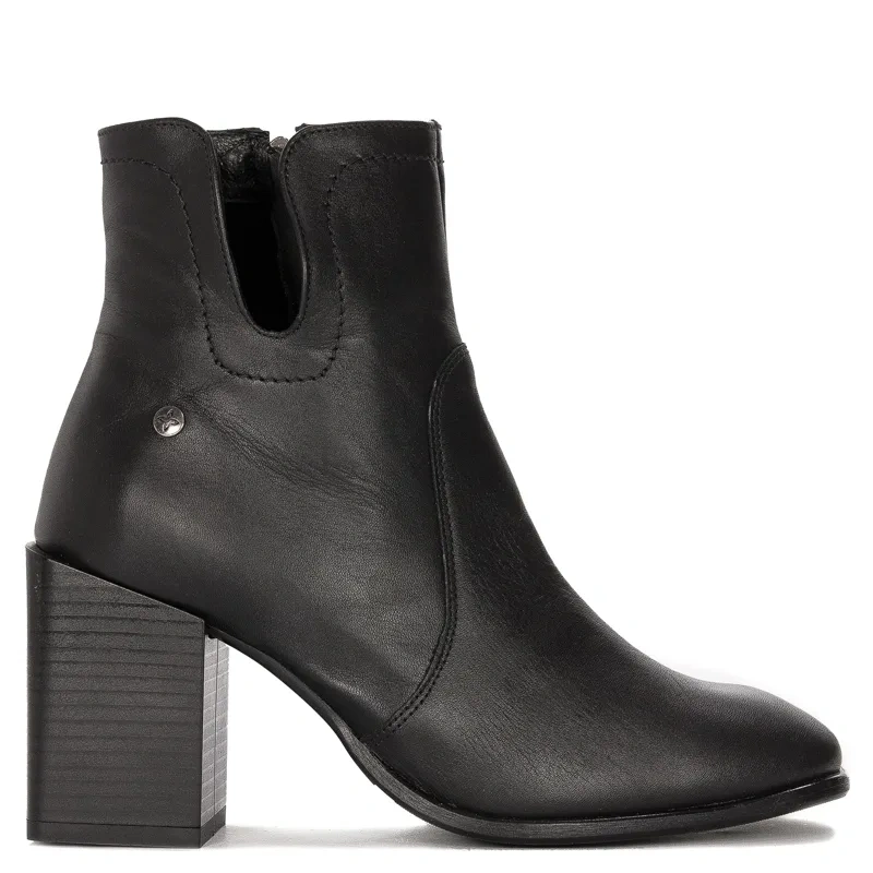 Maciejka Black Leather Women's Boots 05687-01/00-7