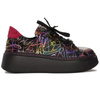 Woman's Sneakers black and multicolor Leather 