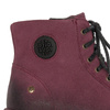 Maciejka Velour Leather Combat Boots on Platform Burgundy 06309-23/00-8