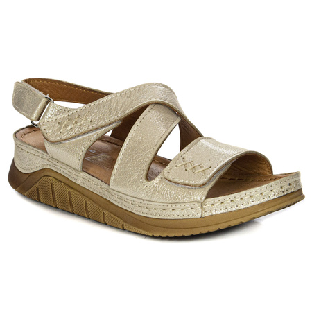 Maciejka Elegant Women's Leather Sandals Gold L4496-25/00-1