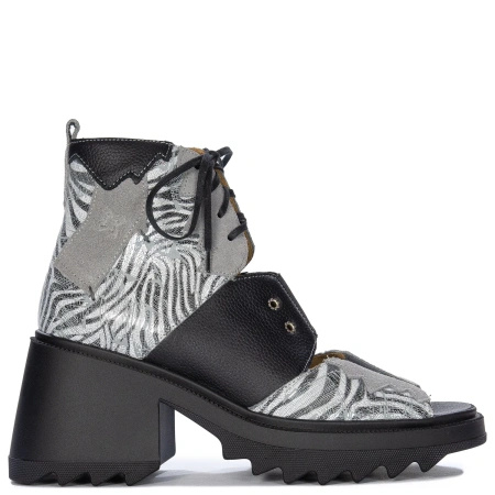 Maciejka Women's ankle boots grey leather on platform 05321-03