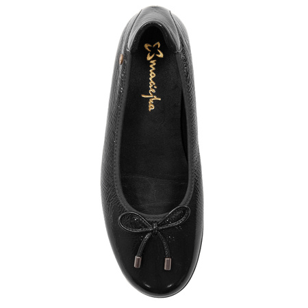 Maciejka Leather Patent Flats Low Wedge Black P6504-20/00-8