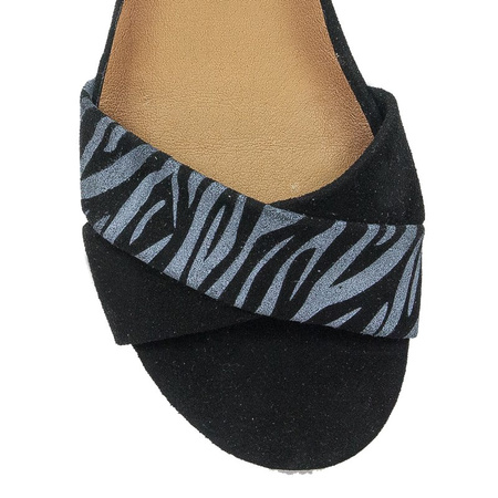 Maciejka 3615A-01-00-5 Black+Zebra Sandals