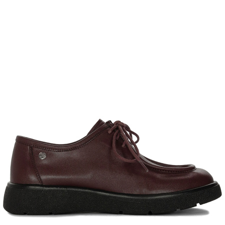 Maciejka Leather Lace-Up Low Shoes Platform Burgundy K7189-23/00-1